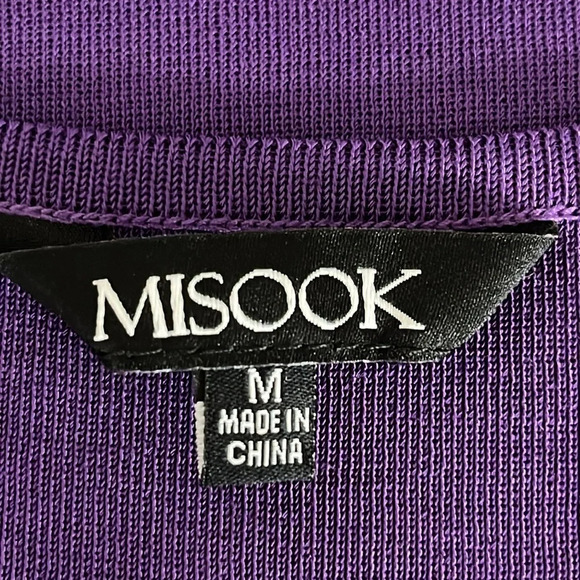 Misook Classic Knit Tank Top Scoop Neck Side Slit in Purple - Size Medium - Picture 6 of 7